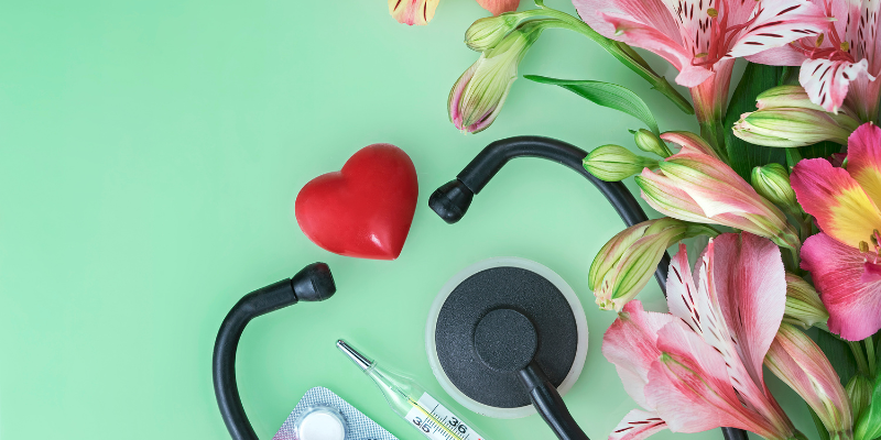 Nurse Heart Flowers Stethoscope 